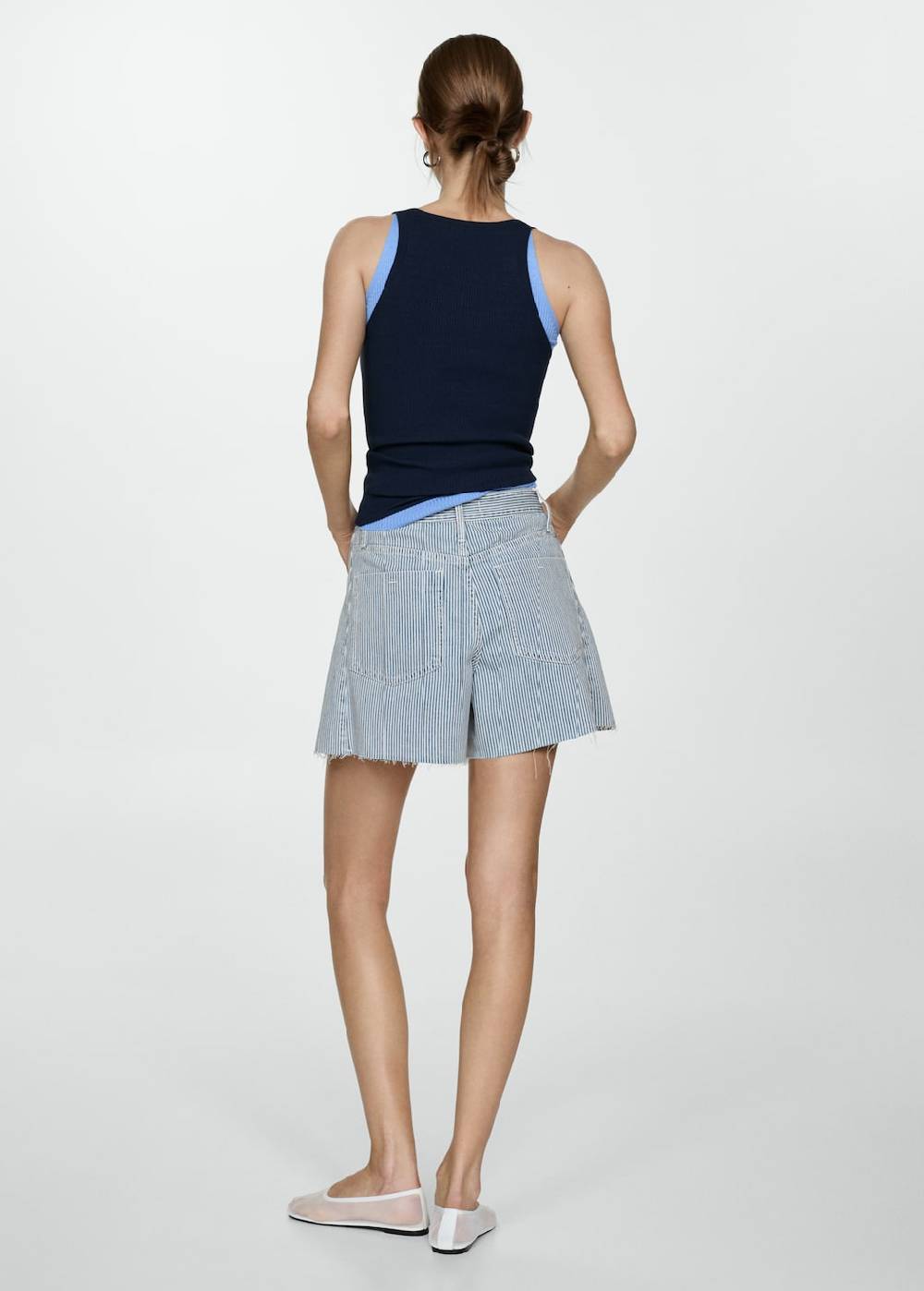 Mango Jeansshorts mit Streifenmuster Letzte 2 Tage
