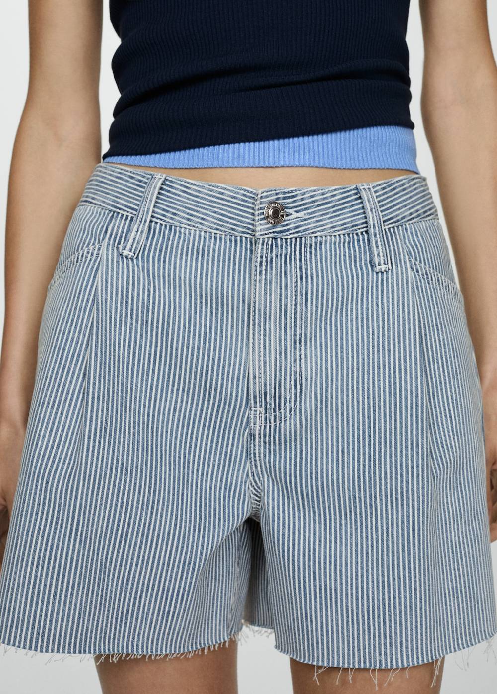 Mango Jeansshorts mit Streifenmuster Letzte 2 Tage