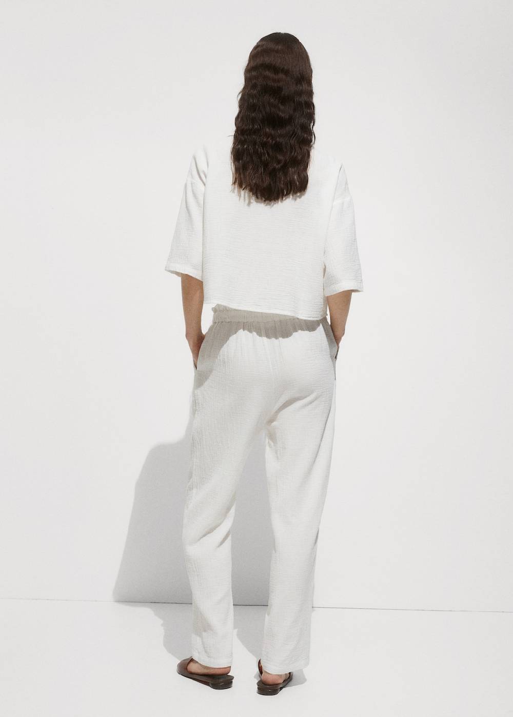 Mango Baumwollhose mit Gummibund Letzter Tag