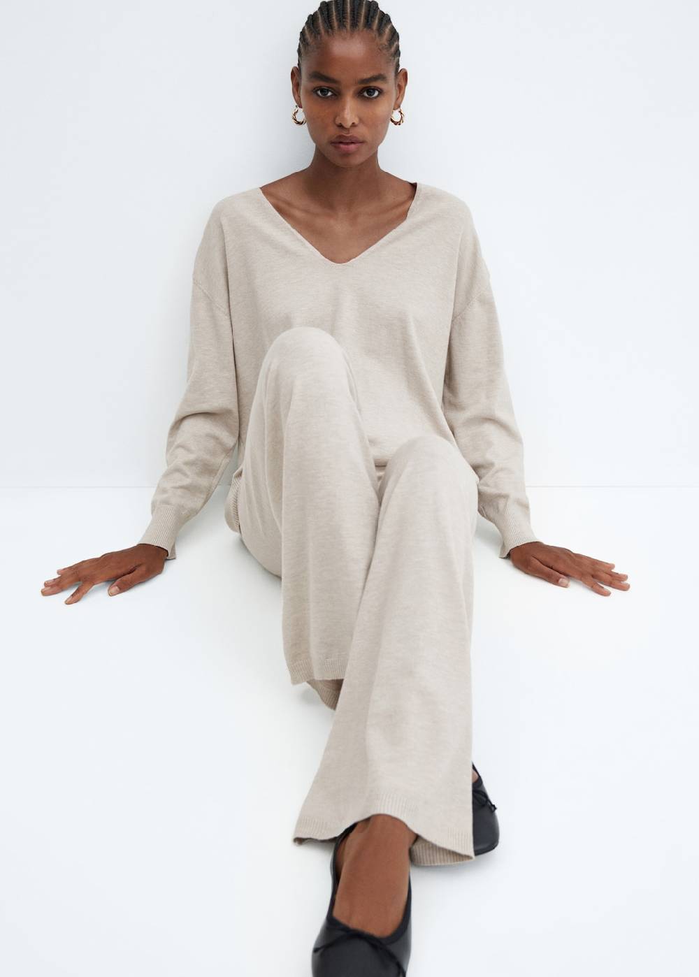 Mango Wideleg-Strickhose Bis zu 50% Rabatt