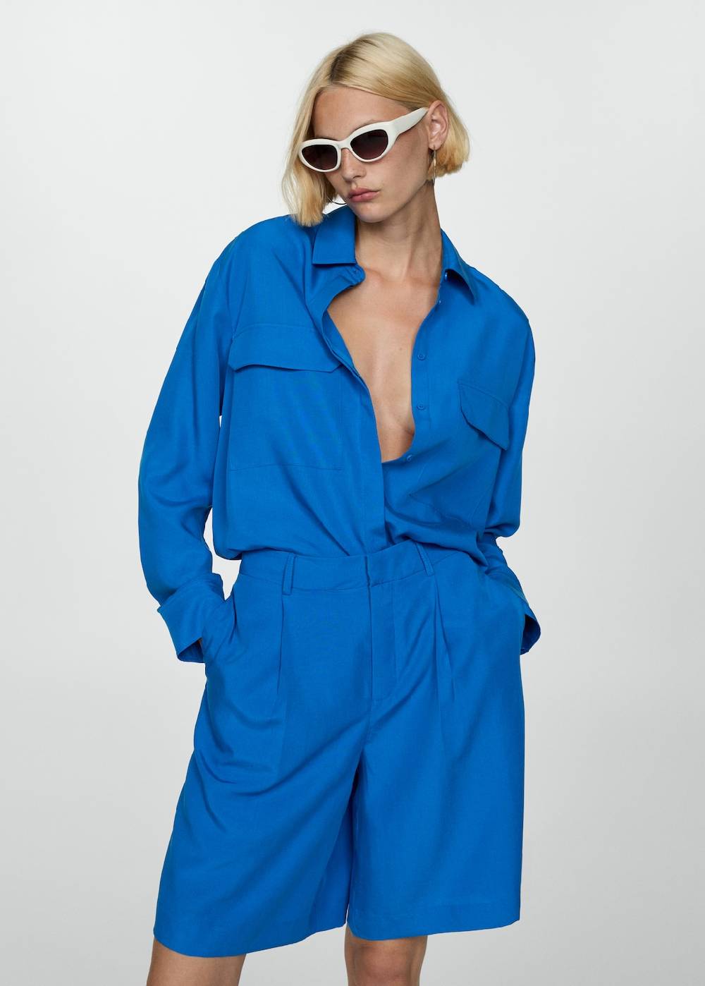 Mango Bermudashorts aus Lyocell mit Bundfalten Nur für heute