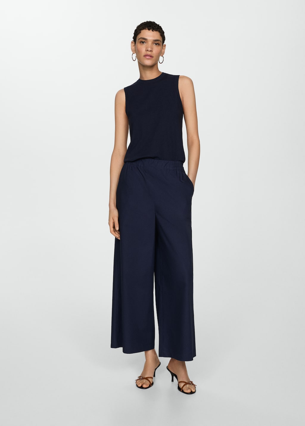 Mango Wideleg-Baumwollhose Bis zu 55% Rabatt