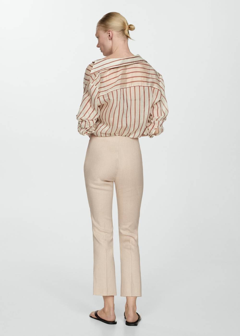Mango Flared-Hose aus Leinen Discount Store für neue Produkte