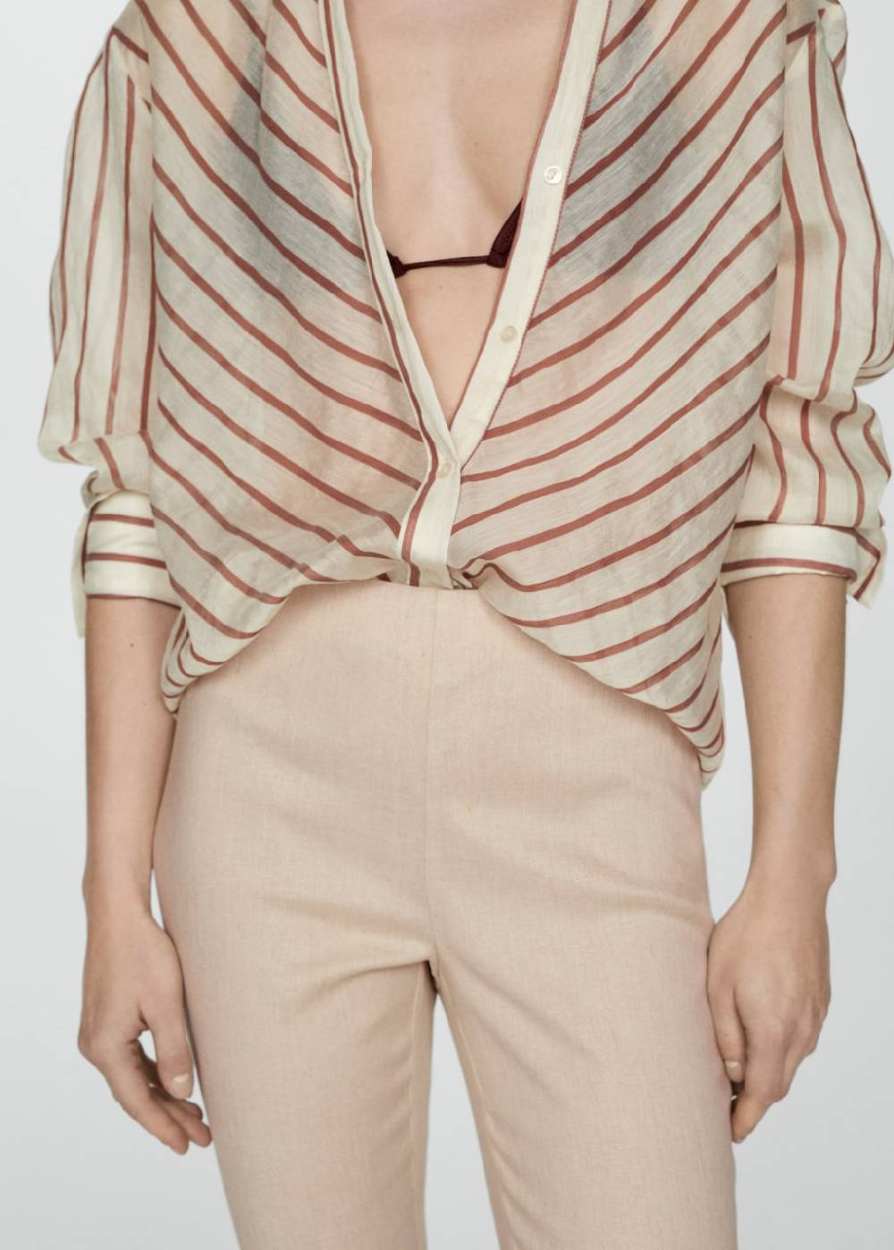 Mango Flared-Hose aus Leinen Discount Store für neue Produkte