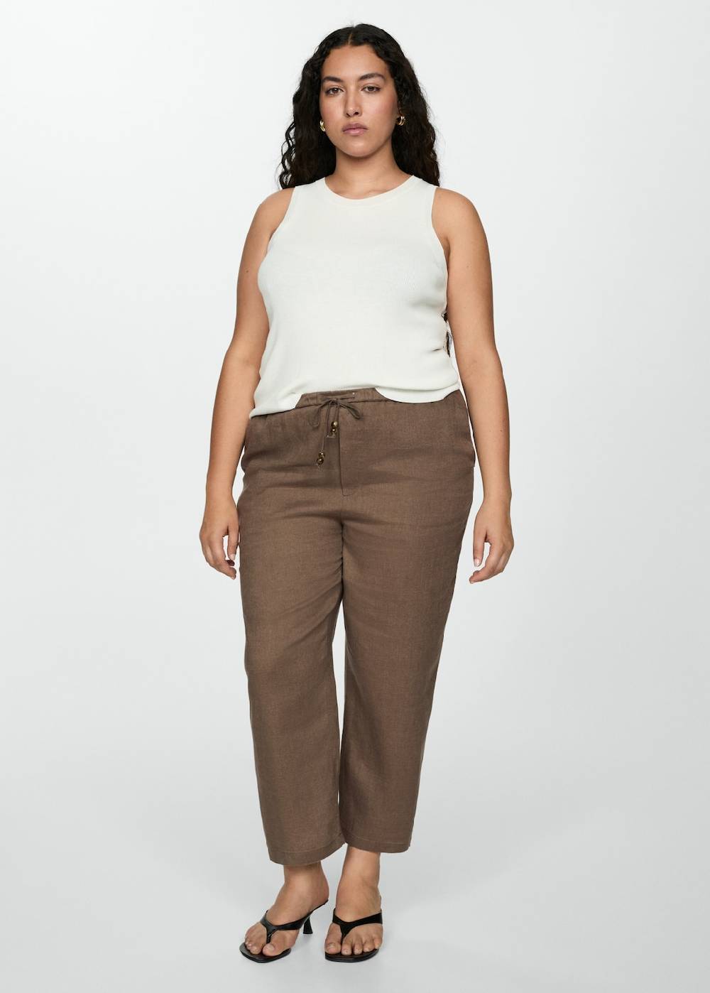 Mango Jogger Pants aus 100 % Leinen Riesige Rabatte