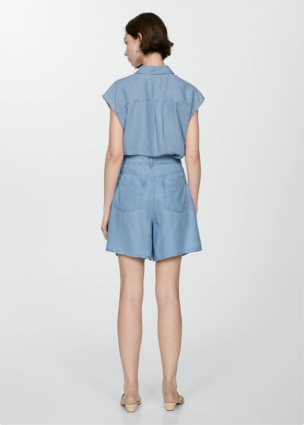 Mango Bermudashorts aus Lyocell mit Bundfalten Clearance-Verkauf