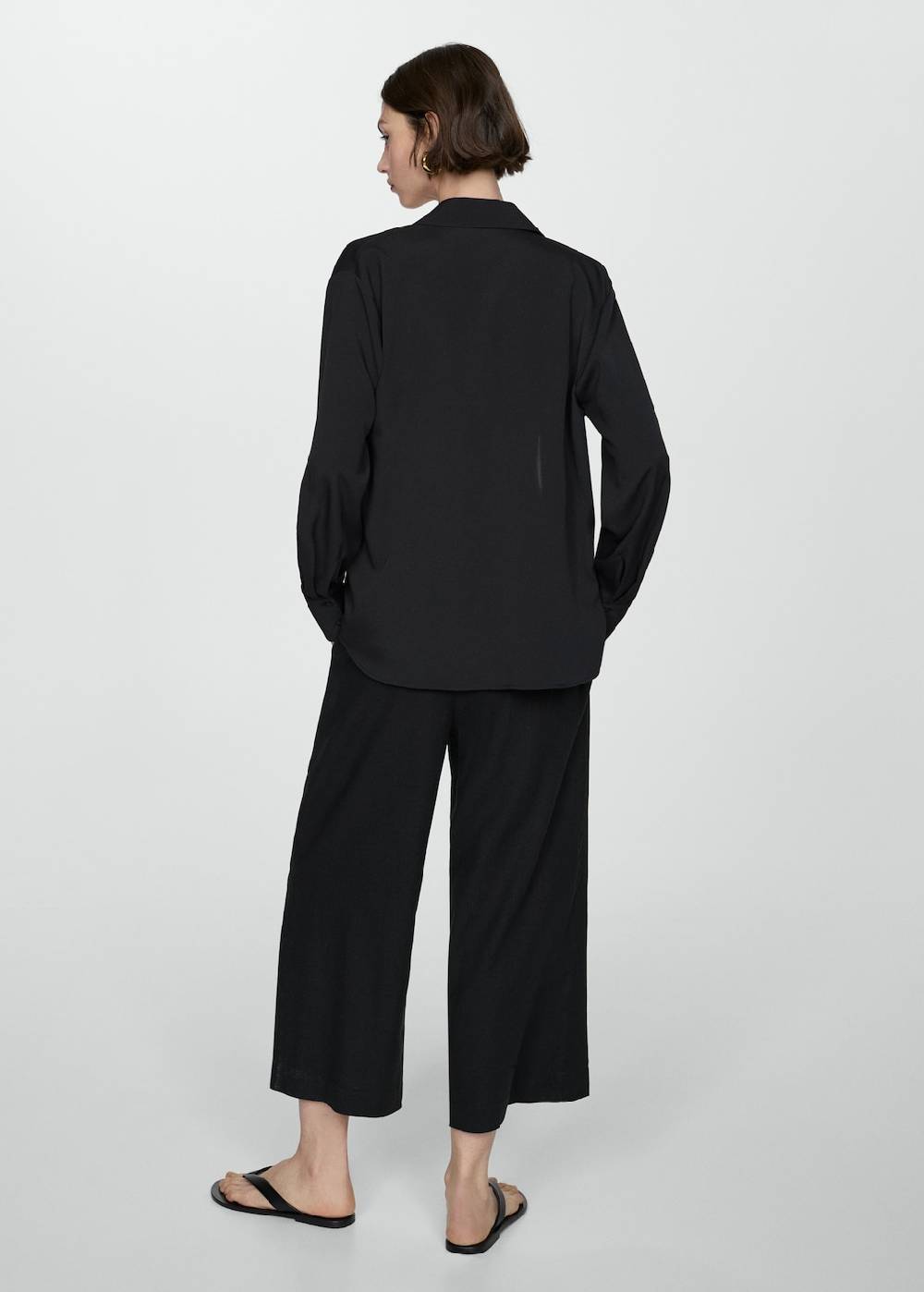 Mango Wideleg-Leinenhose Speichern exportieren