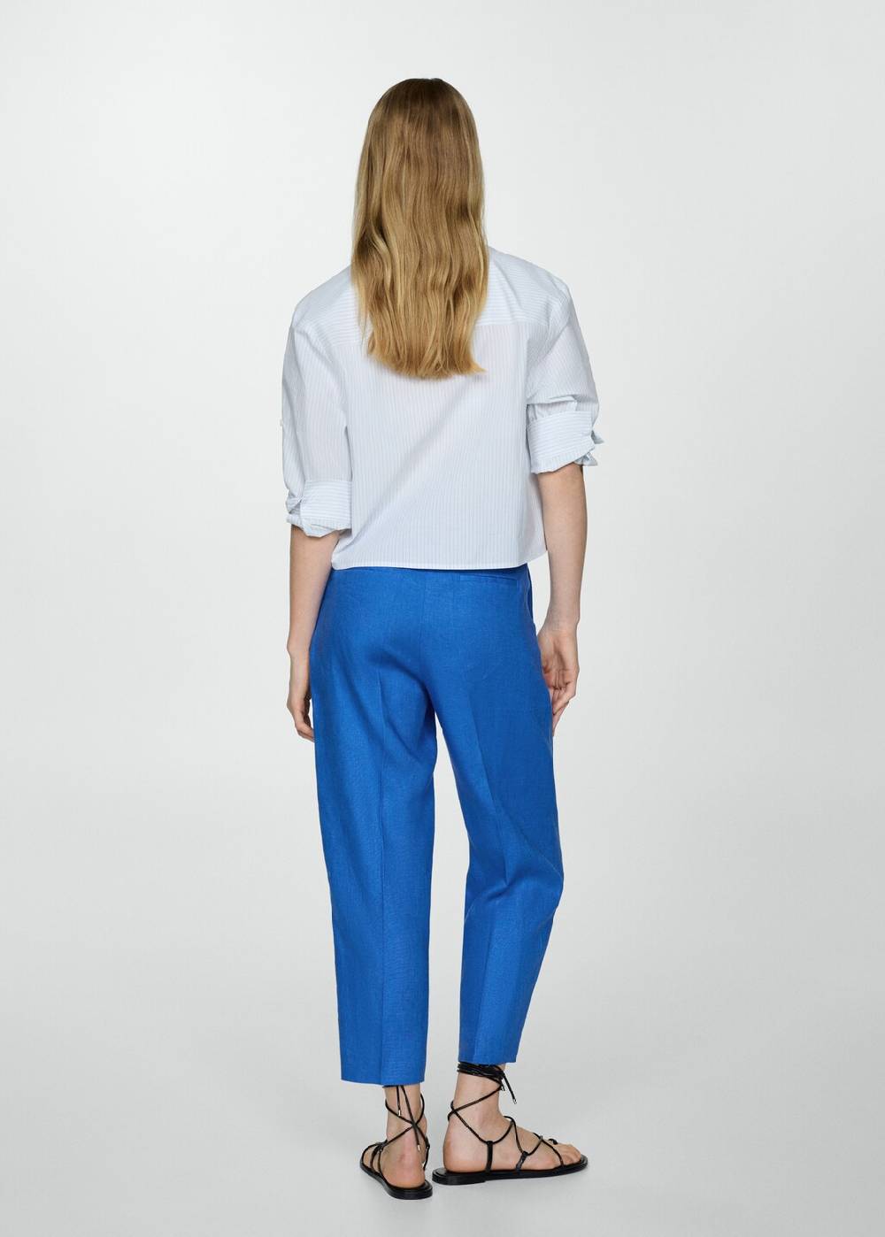 Mango Gerade Hose aus 100 % Leinen Verkauf