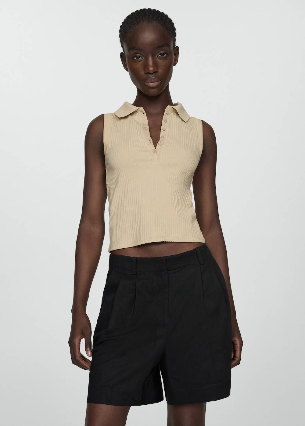 Mango Leinen-Bermudashorts mit Bundfalten Hotsell