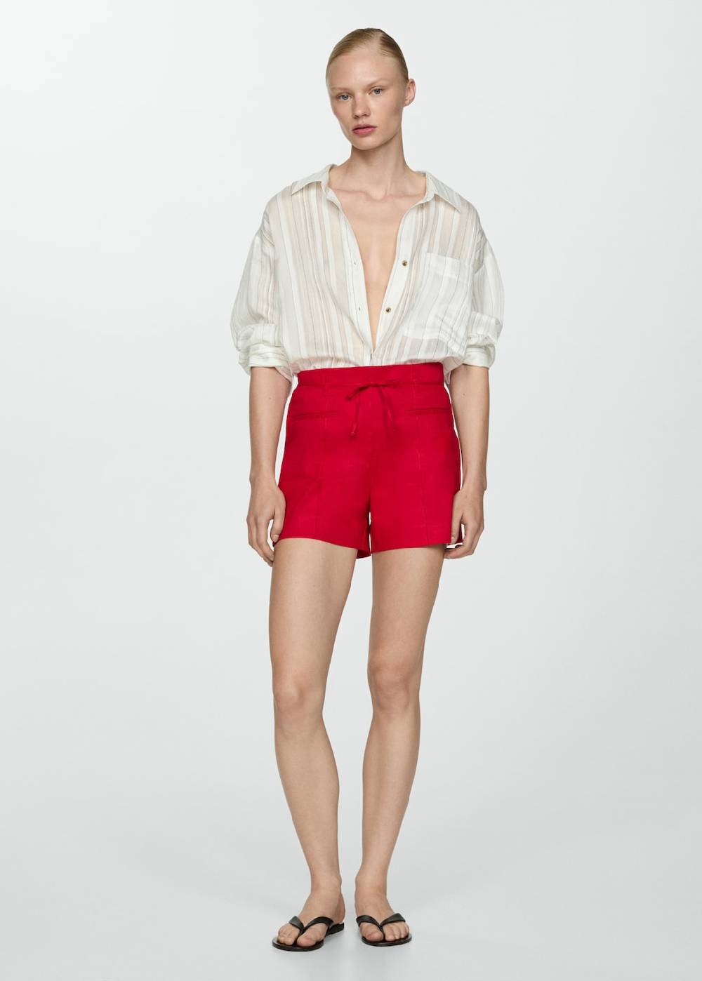 Mango Leinenshorts mit Schleife Günstiger Verkauf