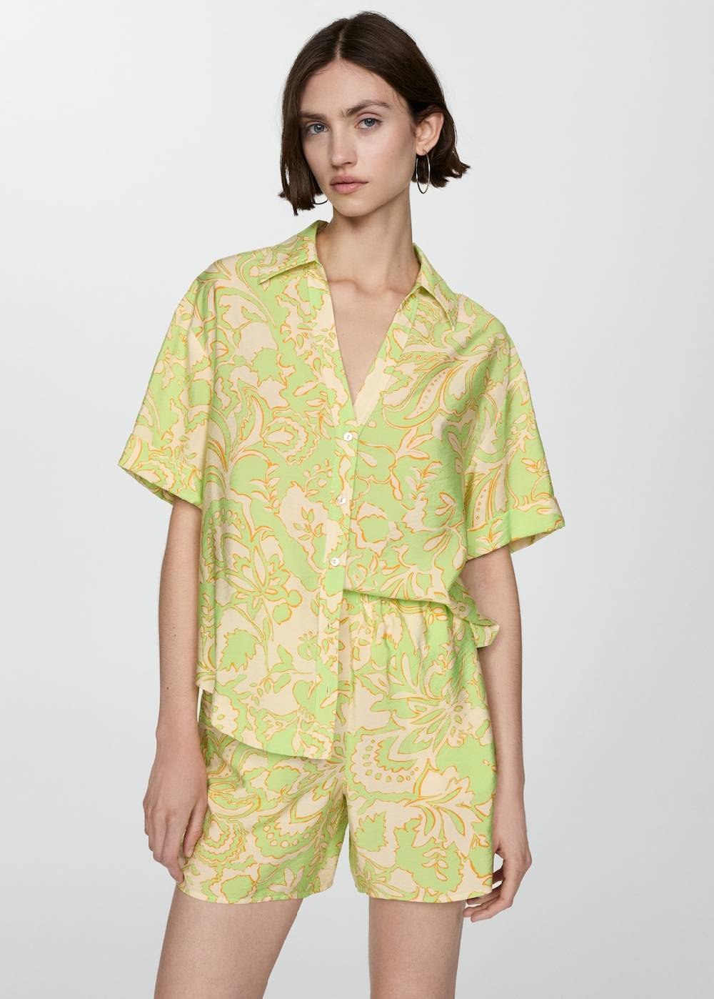 Mango Fließende Print-Shorts Flash Sale