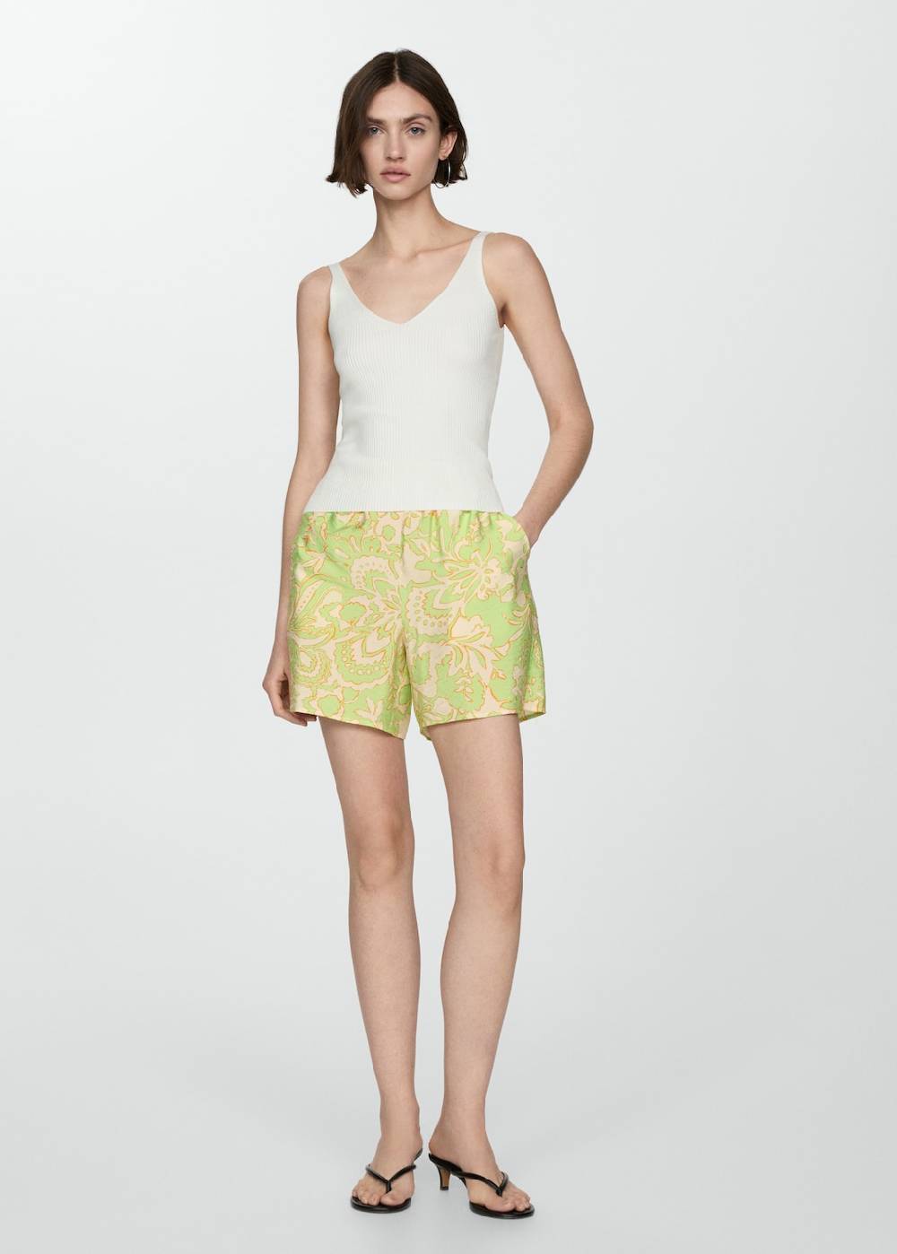 Mango Fließende Print-Shorts Flash Sale