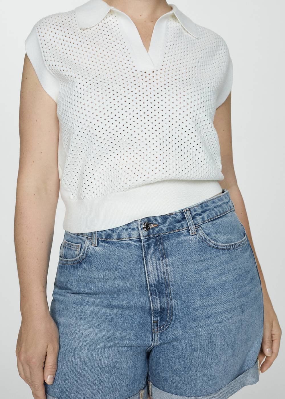 Mango Mom Fit-Jeans-Shorts Begrenztes Angebot