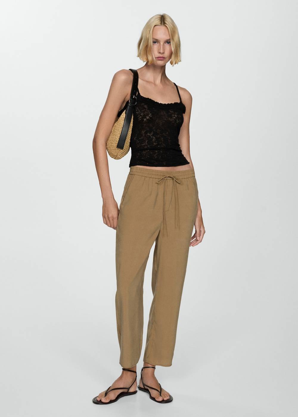 Mango Gerade Hose aus Modal Preisnachlass
