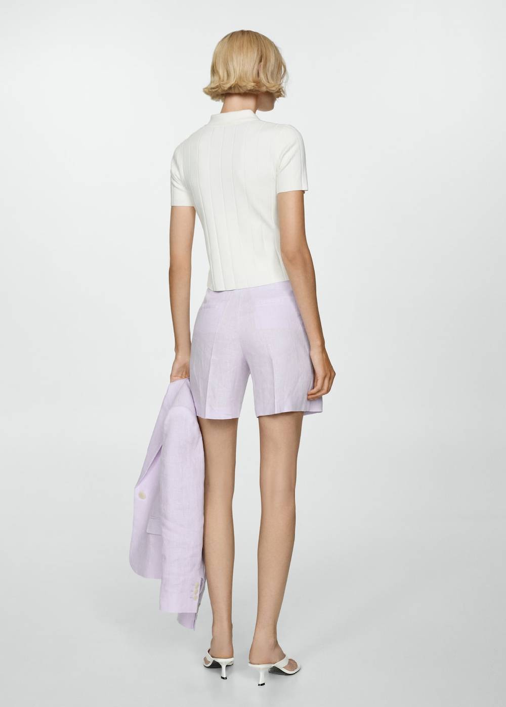 Mango Gerade Shorts aus 100 % Leinen Weihnachtsangebot
