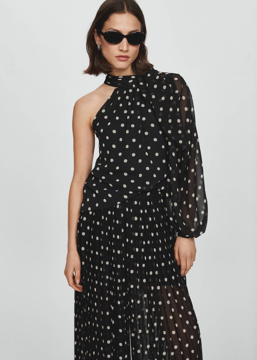 Mango Plissierte Hose mit Polka Dots Heißer Verkauf