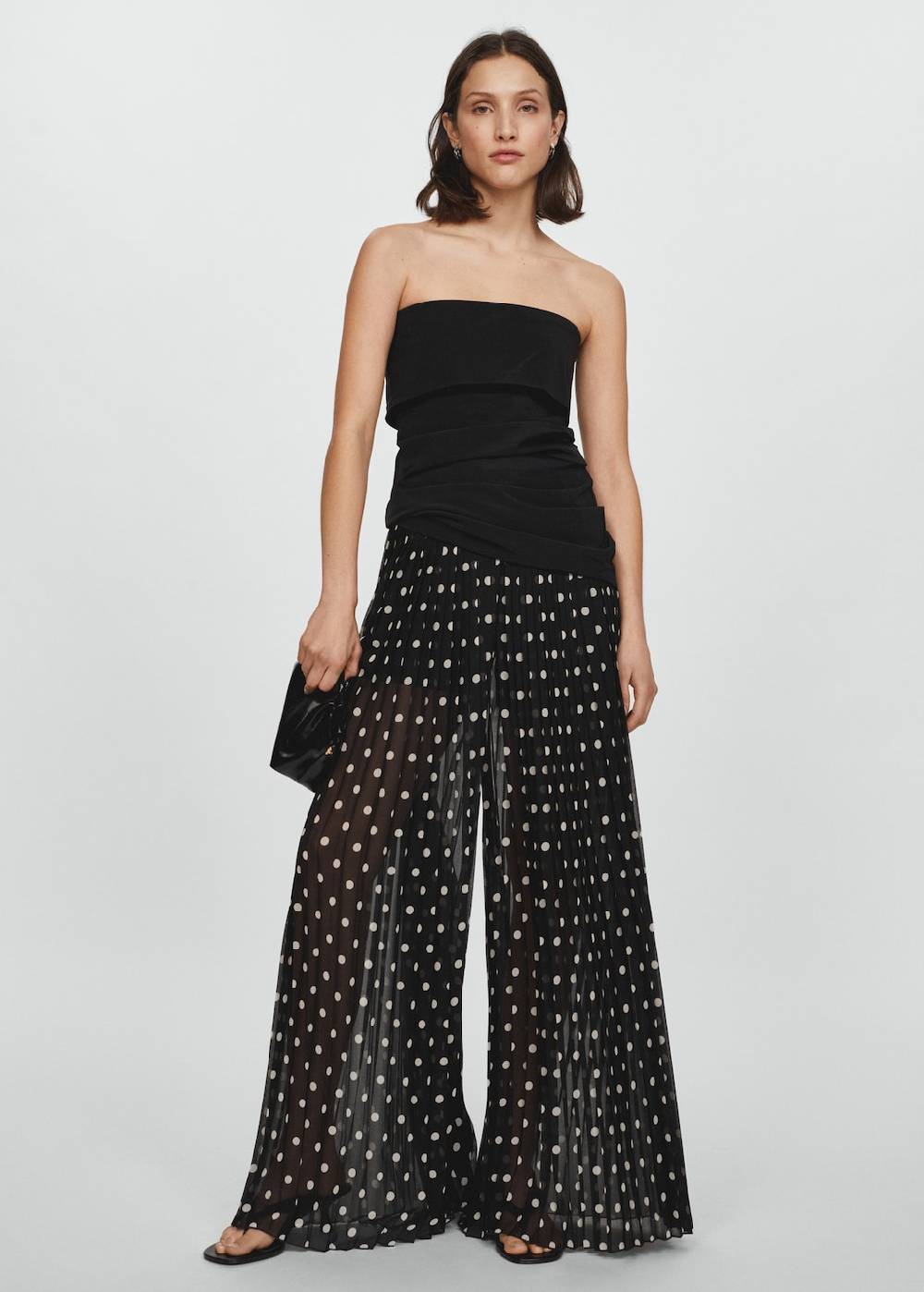 Mango Plissierte Hose mit Polka Dots Heißer Verkauf