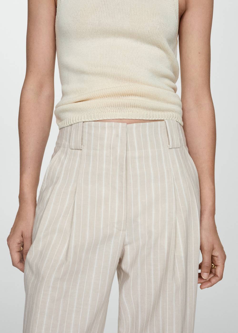Mango Gerade geschnittene Streifenhose Zeitlich begrenztes Angebot