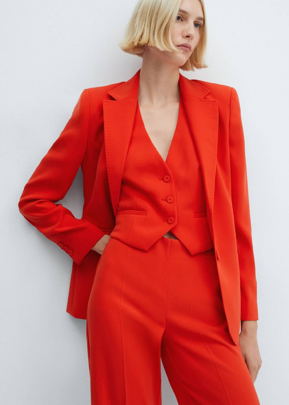 Mango Wideleg-Hose mit Gürtel Große Rabatte