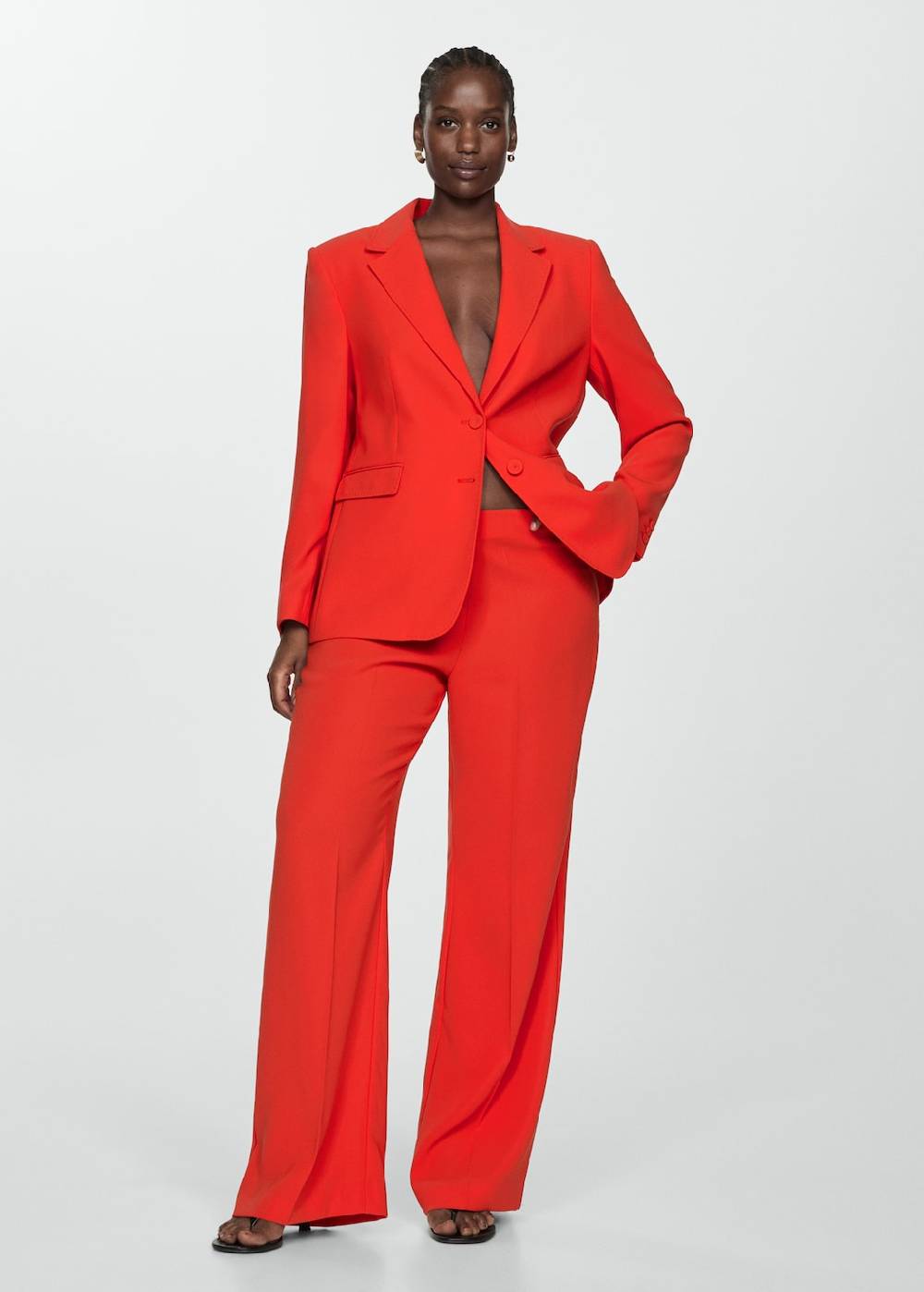 Mango Wideleg-Hose mit Gürtel Große Rabatte