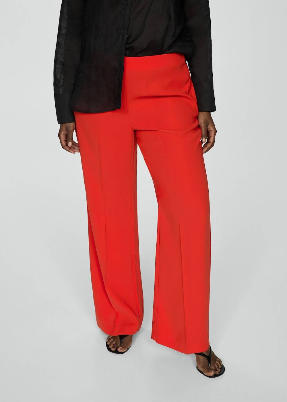 Mango Wideleg-Hose mit Gürtel Große Rabatte