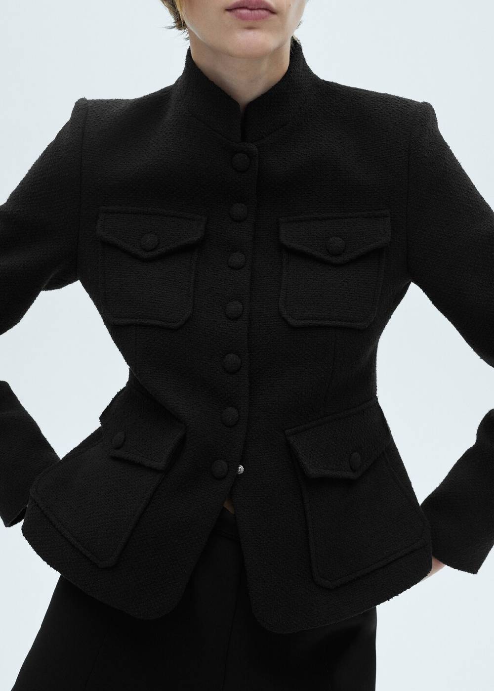 Mango Tweed-Jacke mit Taschen VIP-Rabatte