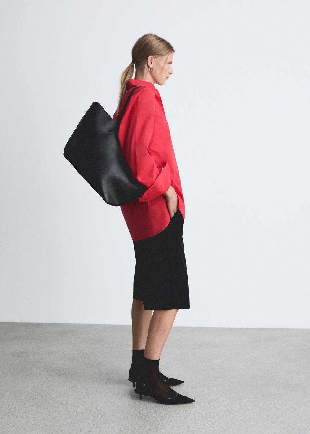 Mango Oversized-Hemd mit Tasche Sonderangebot der Fabrik
