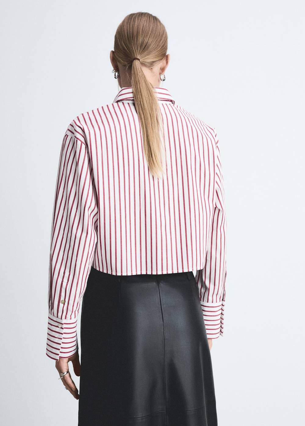 Mango Gestreiftes Hemd in Cropped-Länge Discount Store für neue Produkte