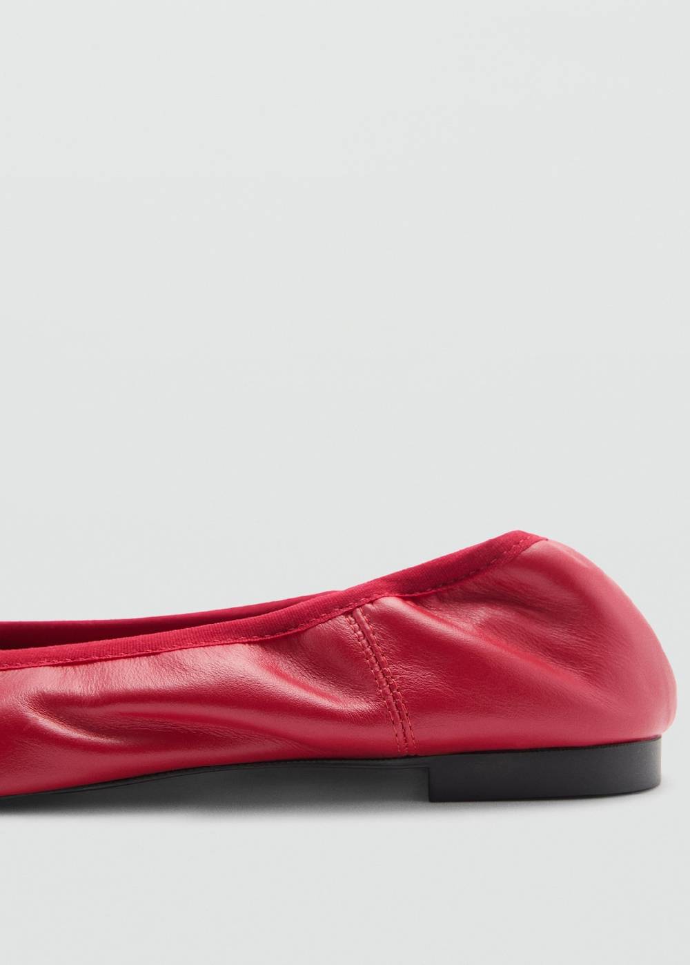 Mango Leder-Ballerinas mit Schleife 50% Rabatt mit kostenlosem Versand