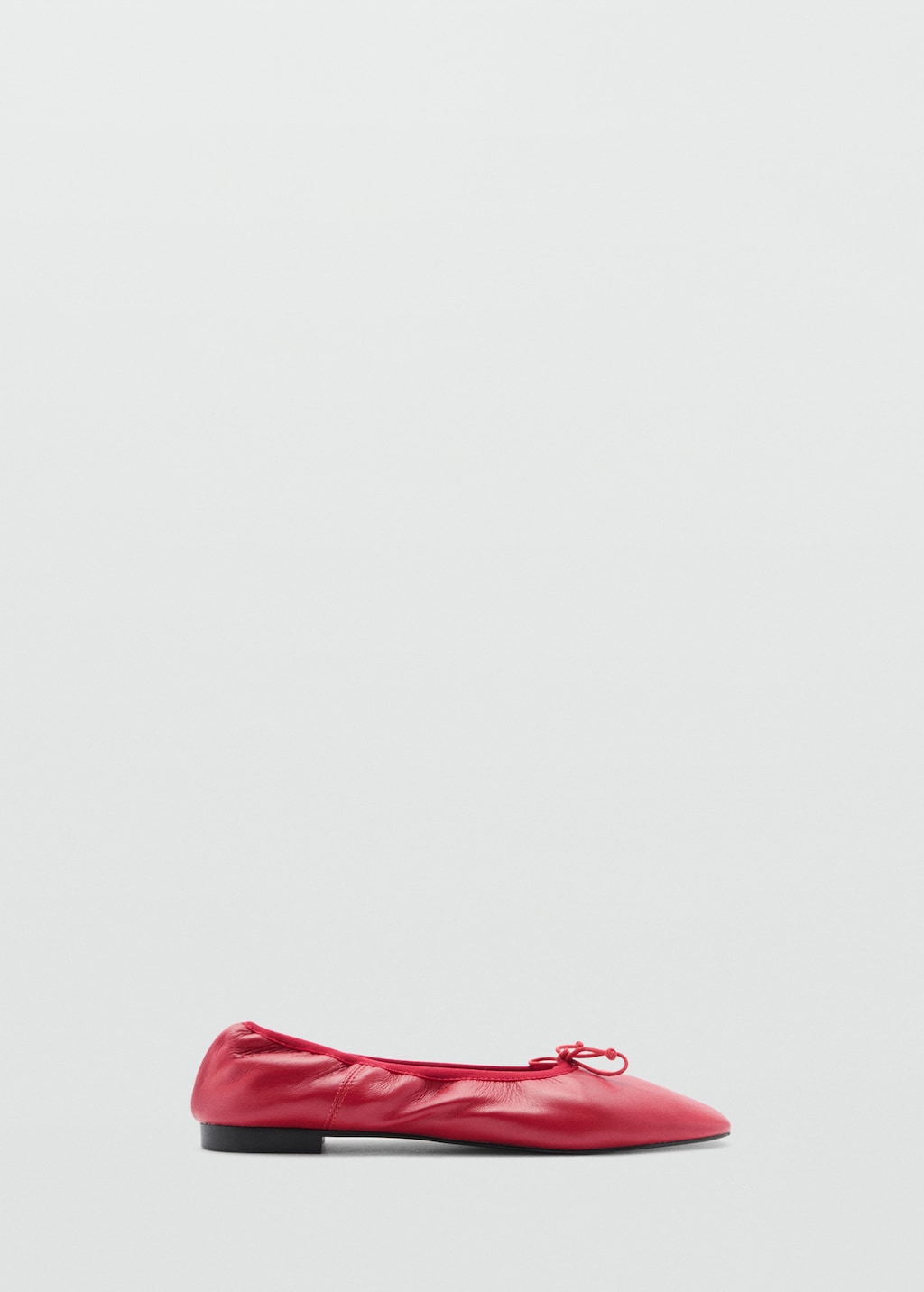 Mango Leder-Ballerinas mit Schleife 50% Rabatt mit kostenlosem Versand
