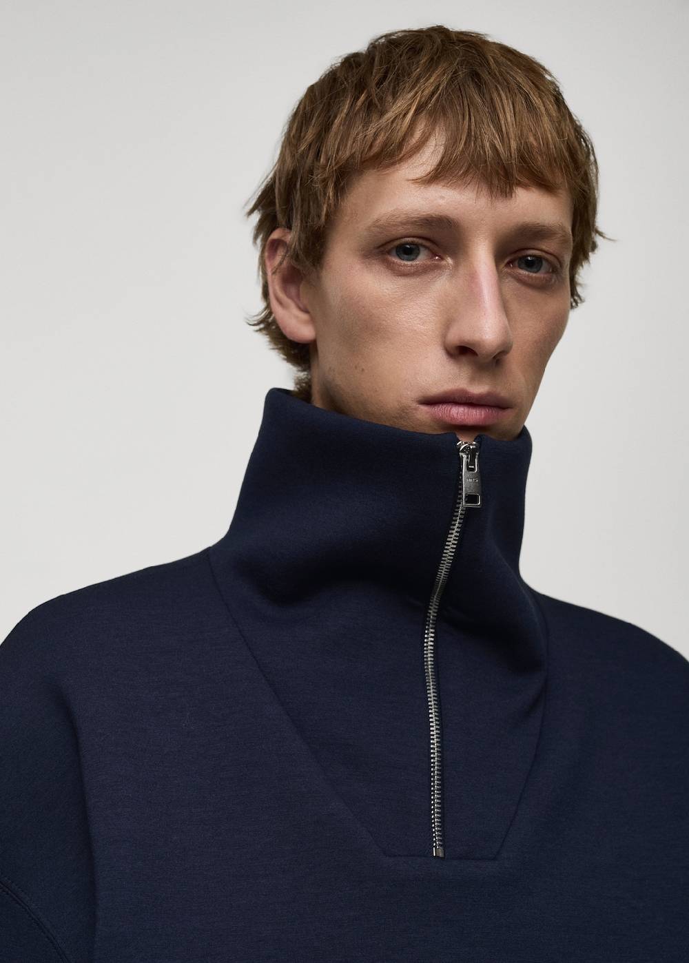 Mango Baumwoll-Sweatshirt mit Zip-Kragen Im Verkauf