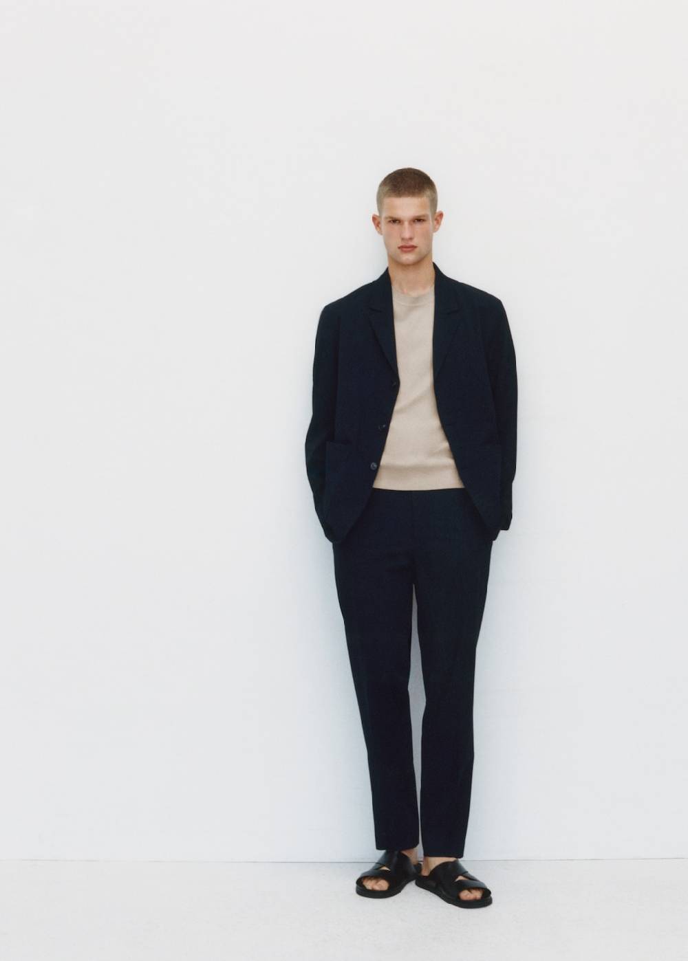 Mango Slim Fit-Anzugblazer mit Taschen Fabrikverkauf