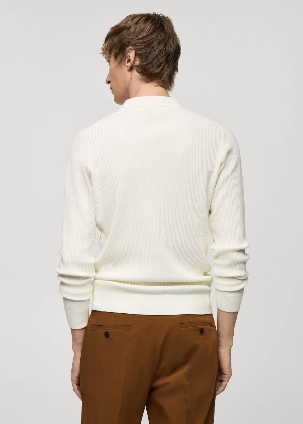 Mango Geripptes Poloshirt aus Baumwollgemisch Meist gekauft