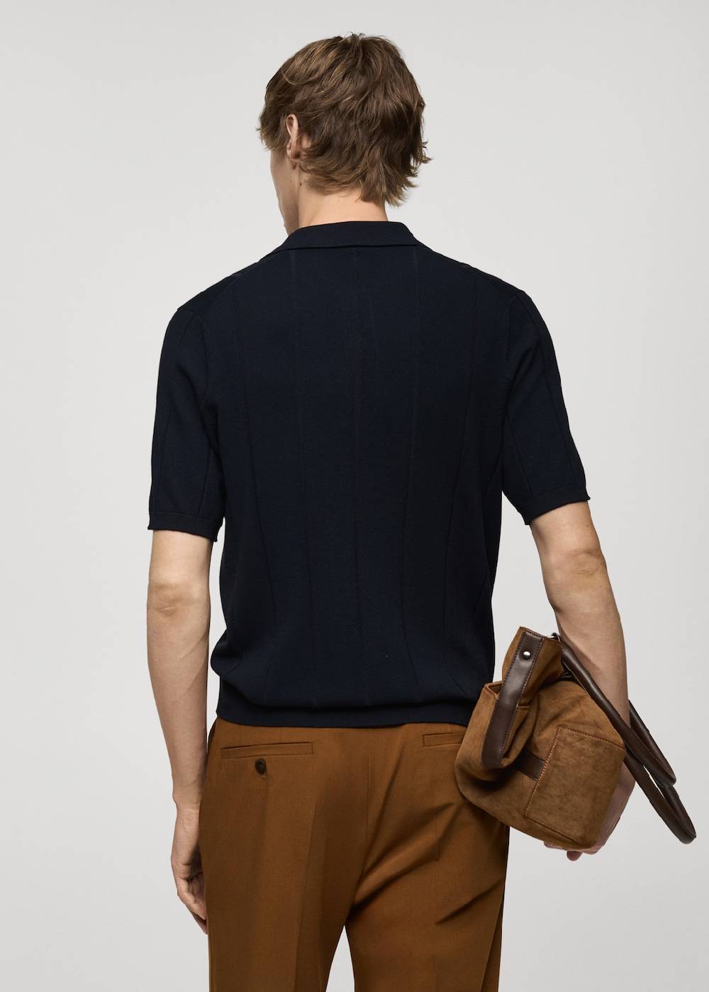 Mango Feinstrick-Poloshirt mit Rippmuster Blitzverkäufe