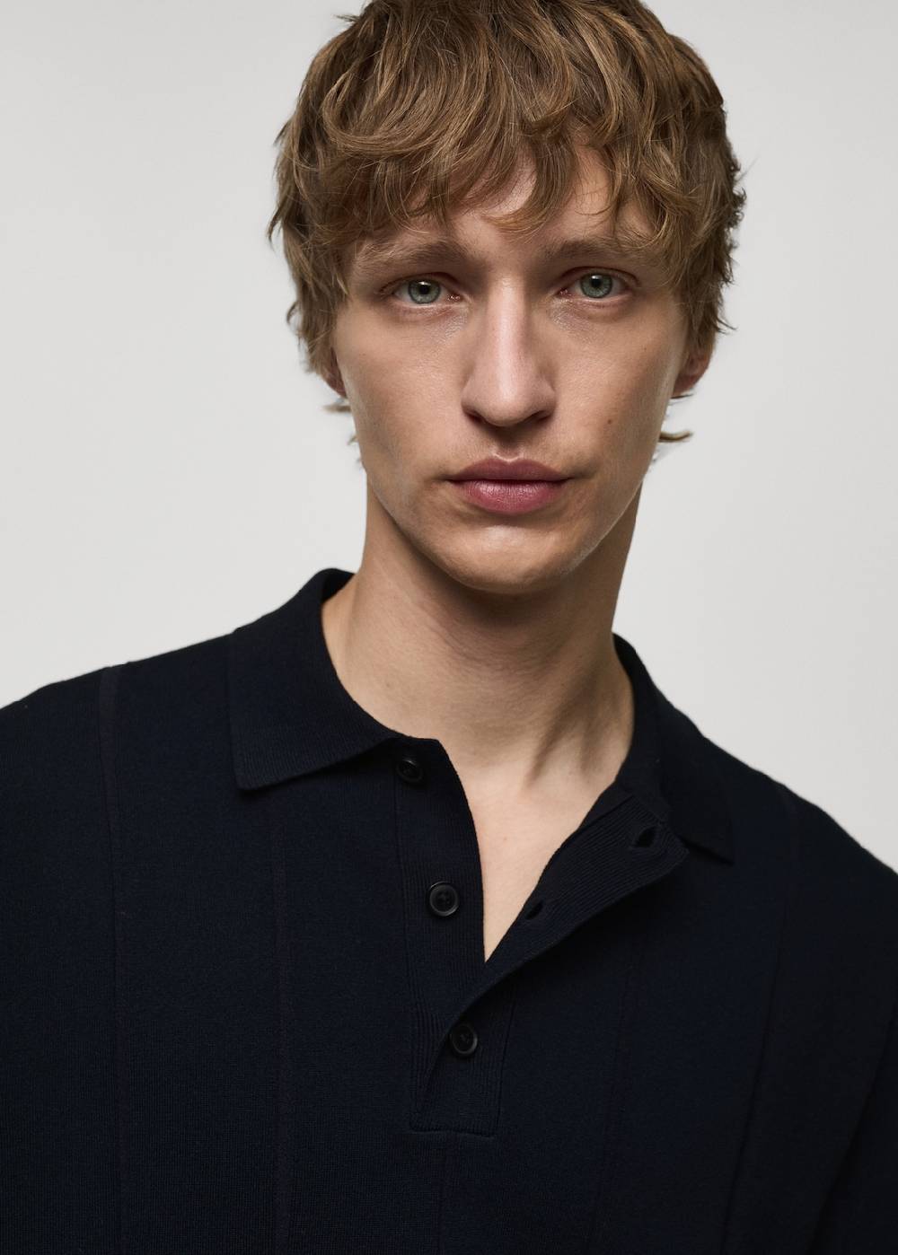 Mango Feinstrick-Poloshirt mit Rippmuster Blitzverkäufe