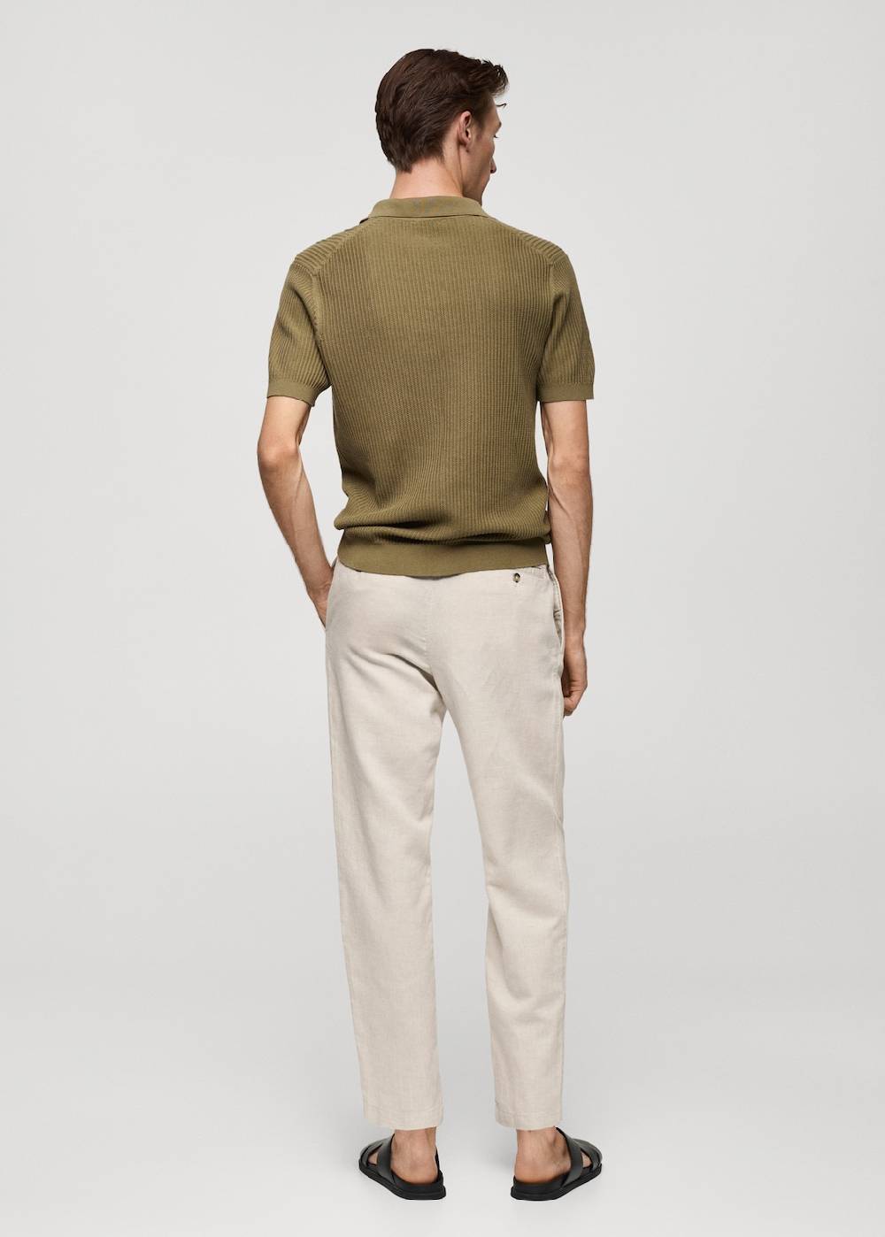 Mango Slim Fit-Leinenhose mit Kordel Limitierter Zeitrabatt