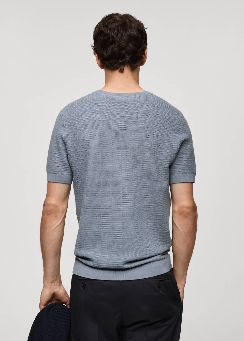 Mango Strick-T-Shirt aus Tencel mit Zopfmuster Rabatt