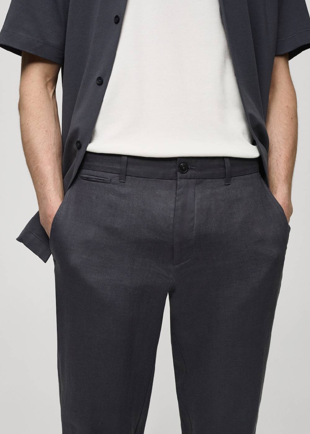 Mango Slim Fit-Hose aus 100 % Leinen Begrenztes Angebot