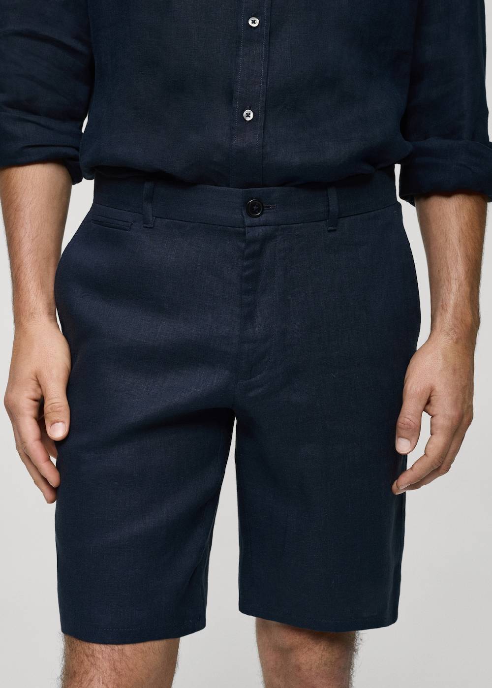 Mango Slim-Fit-Bermudashorts aus 100 % Leinen Preisnachlass