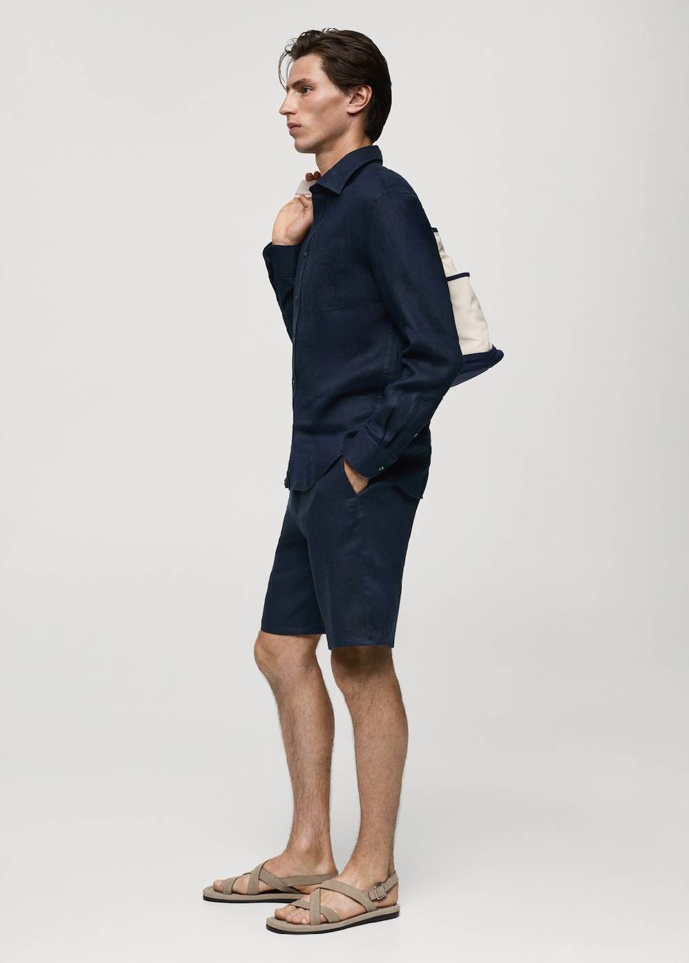 Mango Slim-Fit-Bermudashorts aus 100 % Leinen Preisnachlass