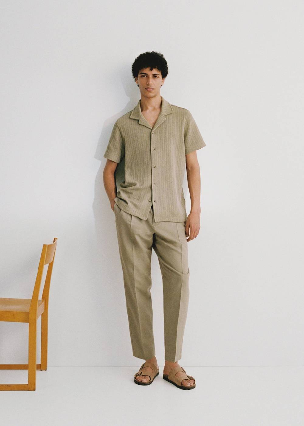 Mango Slim Fit-Leinenhose mit Kordel Saisonschlussverkauf