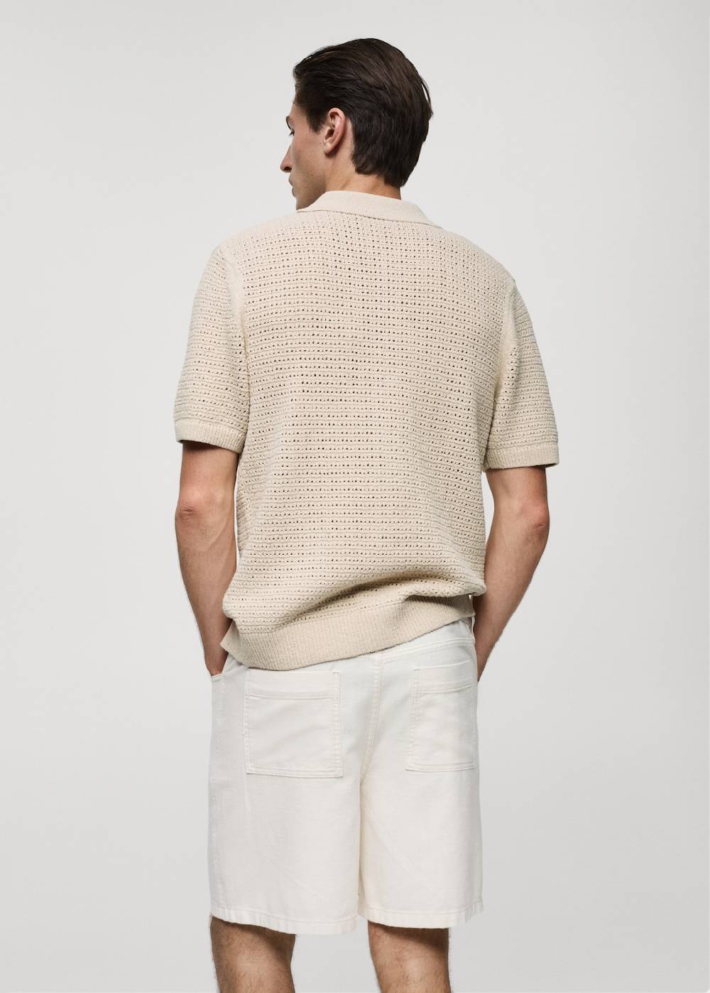 Mango Geknöpftes Strick-Poloshirt mit Lochmuster Cyber Monday