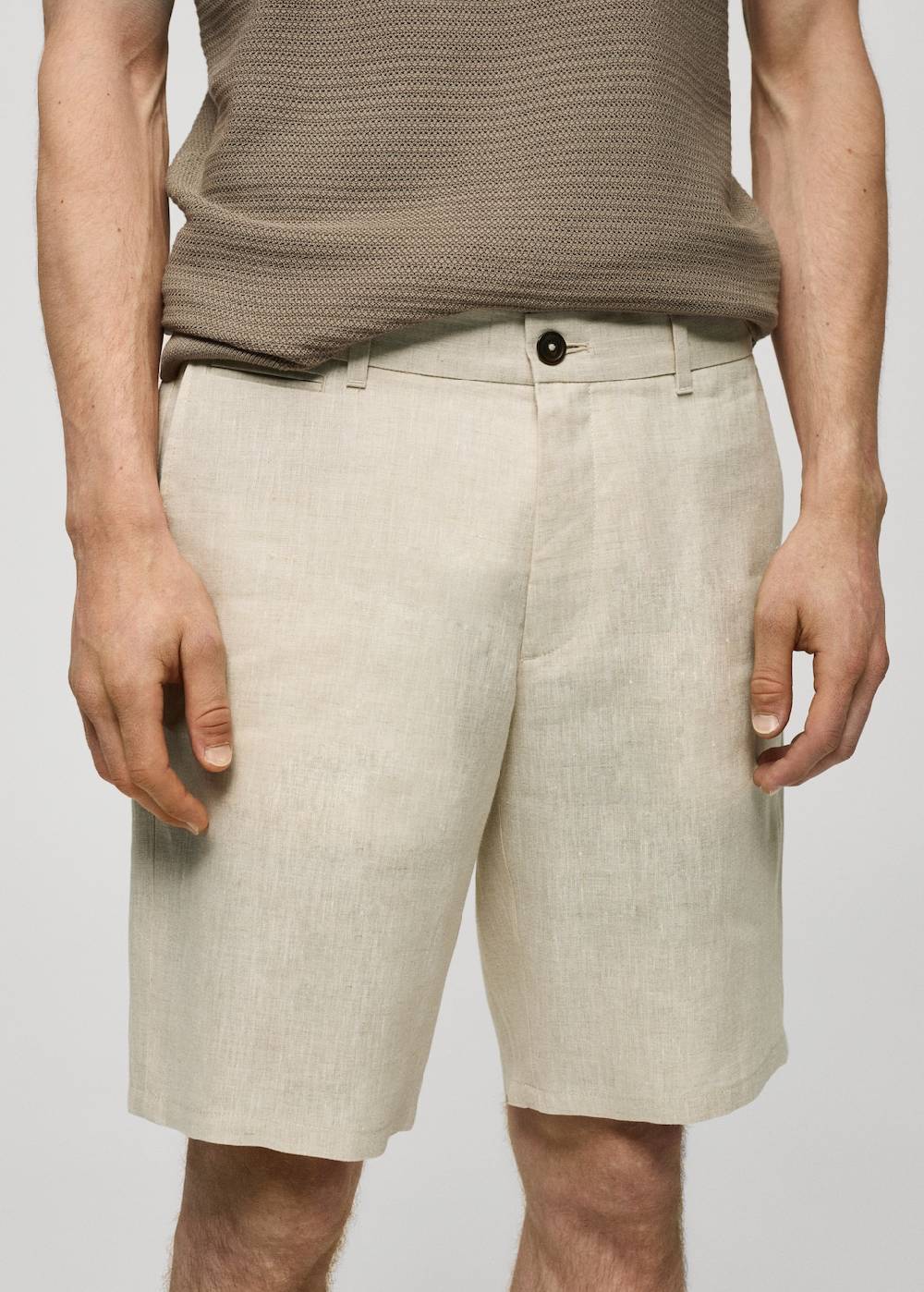 Mango Slim-Fit-Bermudashorts aus 100 % Leinen Osterangebot