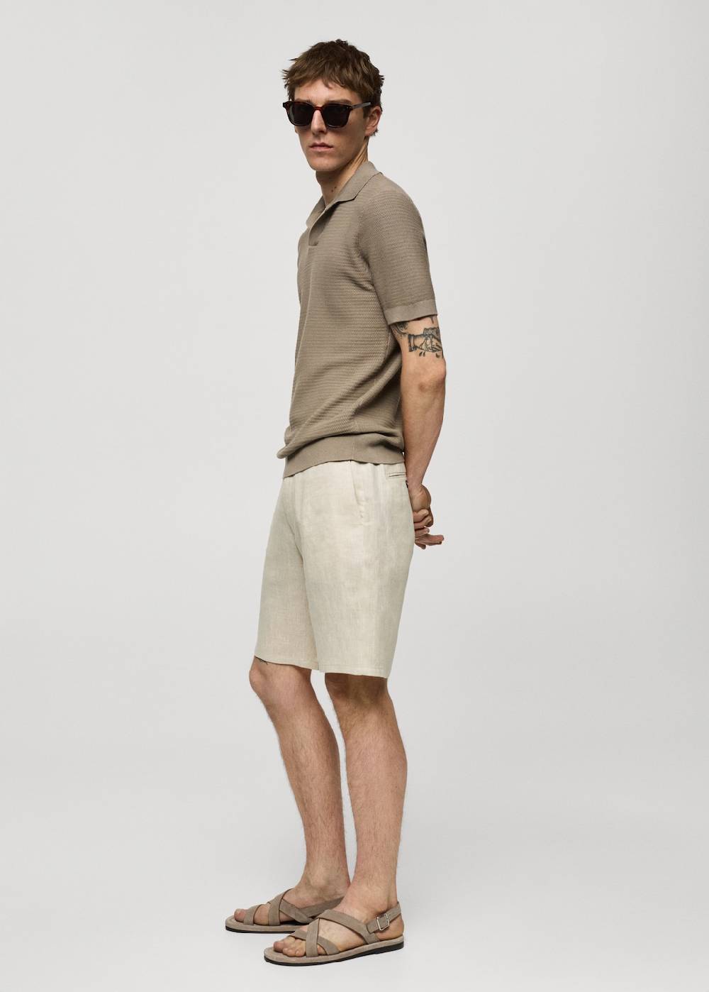 Mango Slim-Fit-Bermudashorts aus 100 % Leinen Osterangebot