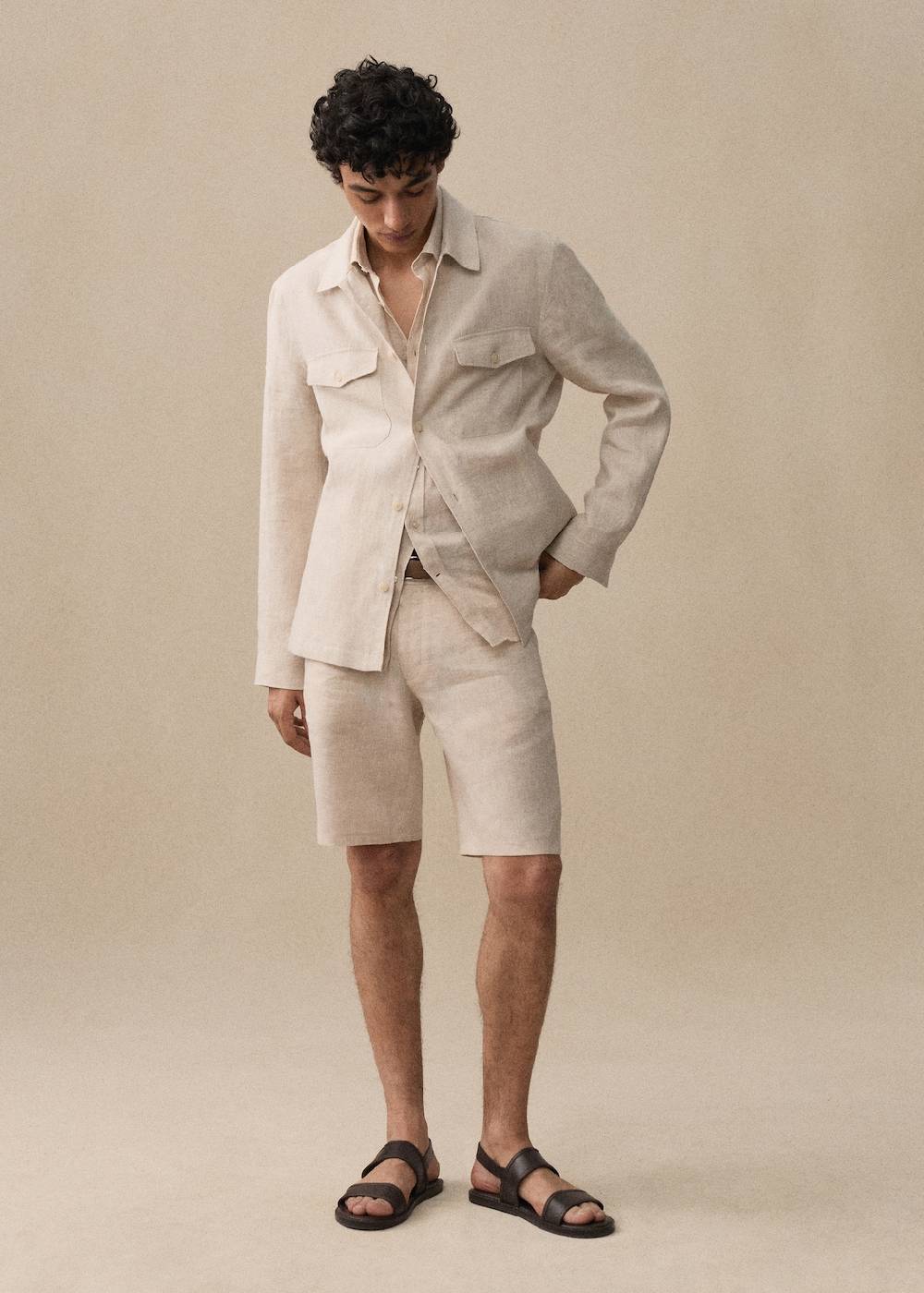 Mango Slim-Fit-Bermudashorts aus 100 % Leinen Osterangebot
