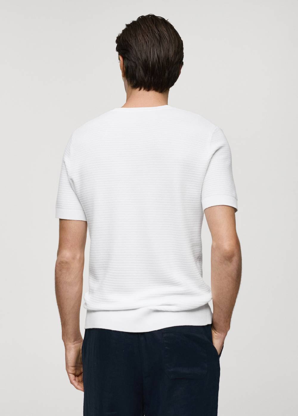 Mango Strick-T-Shirt aus Tencel mit Zopfmuster Jubiläumsangebot