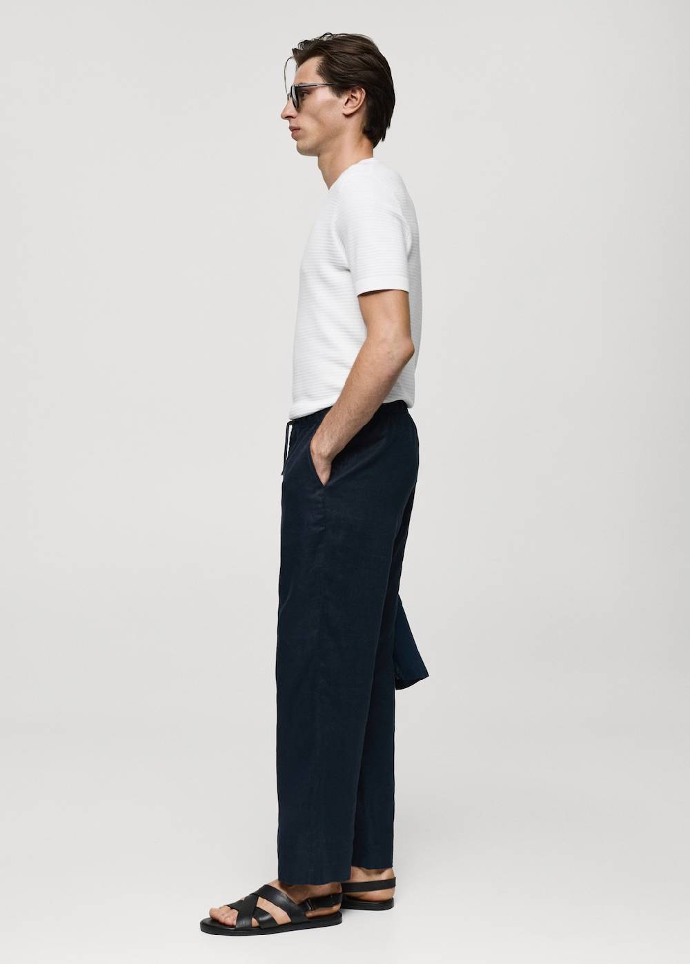 Mango Strick-T-Shirt aus Tencel mit Zopfmuster Jubiläumsangebot