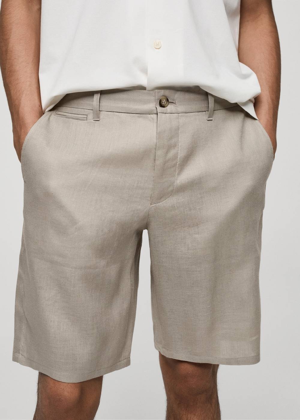 Mango Slim-Fit-Bermudashorts aus 100 % Leinen Lagerräumung