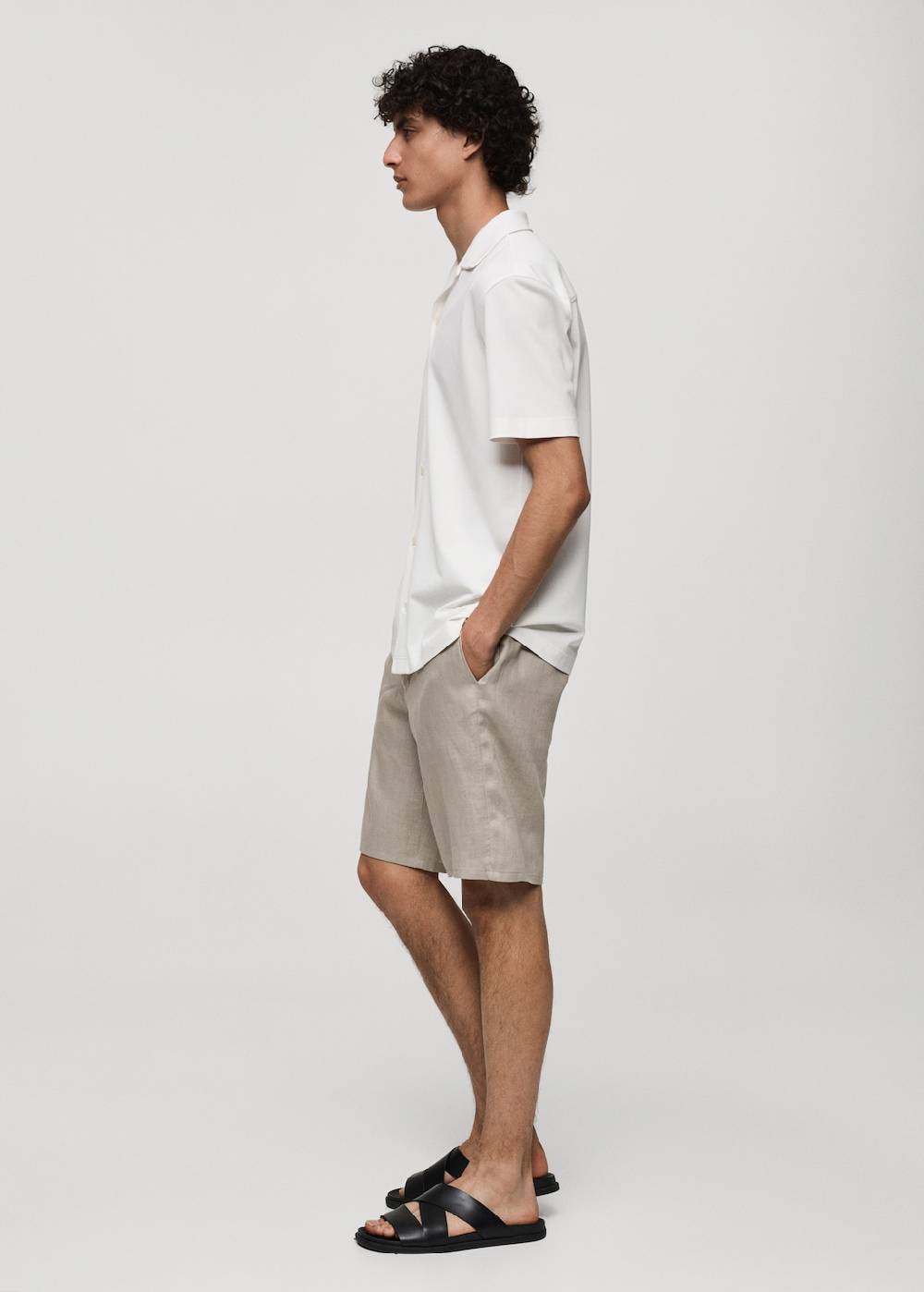 Mango Slim-Fit-Bermudashorts aus 100 % Leinen Lagerräumung