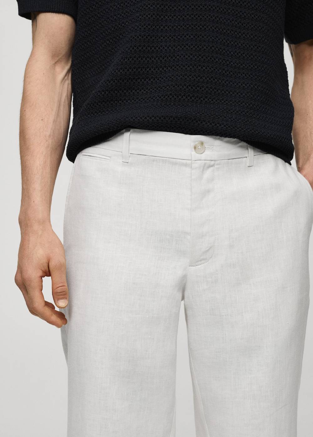 Mango Slim Fit-Hose aus 100 % Leinen Neueste Mode